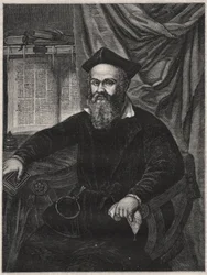 Porträtt av Marco Antonio de Dominis (Markantun de Dominis) (1556-1624) Dalmatisk kyrklig, avfällig och vetenskapsman - graverad av G J Delff efter Mierevelt