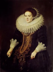 Porträtt av en holländsk kvinna målning av Michiel Van Miereveld (1567-1641)