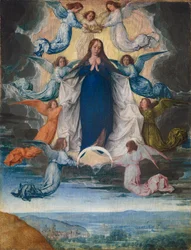 Jungfru Marie himmelsfärd, ca 1500 (olja på pannå)