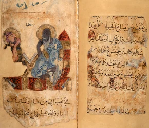 Eller. 2784, ff.95v-96, Visen Aristoteles och en elev (vellum)