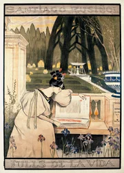 Affischpresentation av "Livets sidor", serie litografier som illustrerar dikter i prosa av Santiago Rusinol y (i) Prats (1861-1931)