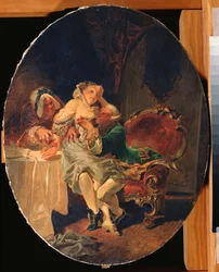 Förföraren - Målning av Mihaly Zichy (1827-1906), olja på duk