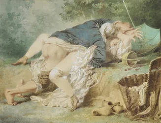 Älskande i en park, 1865