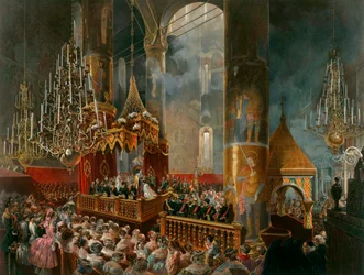 Kröningen av Rysslands tsaritsa Maria Alexandrovna, Moskva, 1856.