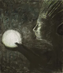 Friendship par Ciurlionis, Mikalojus Konstantinas (1875-1911). Pastell på papper, storlek: 73,4x63,5