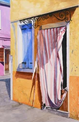 Burano hus (akvarell på papper)