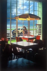 Dag på strandcaféet
