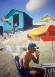 Dag vid strandstugorna