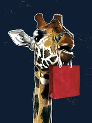 Födelsedagsgiraff på midnattsblått, 2020