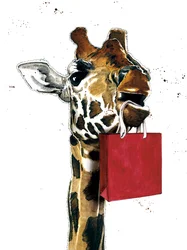 Födelsedag Giraffe on White, 2020