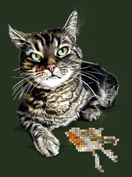 Gift Cat on Forest Green, 2020