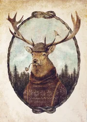 Hjortar i mysiga kläder