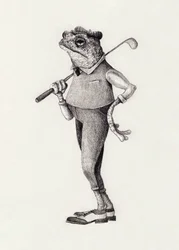 Grodan i vintage-golfkläder