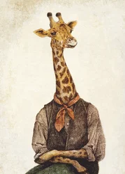 En giraff med människokropp