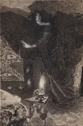 Illustration till dikten Demonen av Mikhail Lermontov, 1890-1900