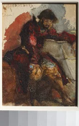 Illustration till dikten The Song of the Merchant Kalashnikov av M. Lermontov par Vrubel, Mikhail Alexandrovich (1856-1910)