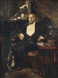 Porträtt av grundaren av den första ryska privatoperan Savva Mamontov 1841-1918, 1897