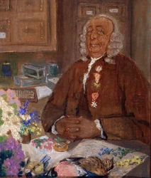 ""Porträtt av Charles Linne (Carl von Linne, Linneus 1707-1778), svensk naturforskare"" Målning av Mikhail Dmitrievich Ezuchevsky (1880-1928) 20th Century State Darwin Museum, Moskva