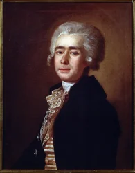 Porträtt av kompositören Dmytro Bortniansky (1751-1825) (Porträtt av kompositören Dmitry Bortniansky). Målning av Mikhail Ivanovich Belsky (1753-1794). Olja på duk, 65,7 x 52,3 cm