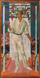 Porträtt av den mexikanske konstnären Roberto Montenegro Nervo (1887-1968)