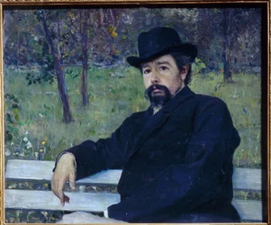 Porträtt av målaren Nikolai Alexandrovich Yaroshenko