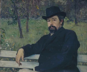 Porträtt av målaren Nikolai Alexandrovich Yaroshenko 1846-1898, 1897