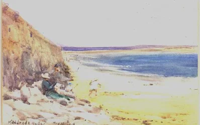 På stranden