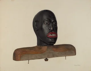 Huvudet för en svart person, c. 1940.