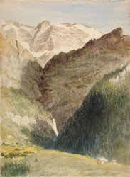 Glaciär och vattenfall