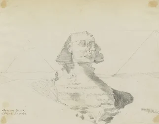 Sfinxen med pyramiderna i Ghizeh, Egypten