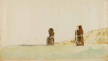 Statyer i Memnon, Thebe, n.d.