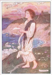 Rena läppar från vilka inget fult ord någonsin föll (färg litho)