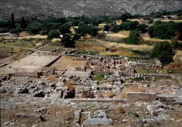 Minoisk civilisation: utsikt över ruinerna av Zakros-palatset byggt runt 1700-1650 f.Kr. Kreta