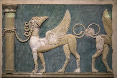 Fresk med gripar i högrelief. Palatset i Knossos. 1600-1450 f.Kr.