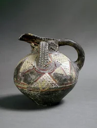 Minoen art: keramikvas i barbotinstil. Från Agia Triada (Hagia Triada). Omkring 1500 f.Kr. Dämpa. 15,5 cm Heraklion, arkeologiskt museum