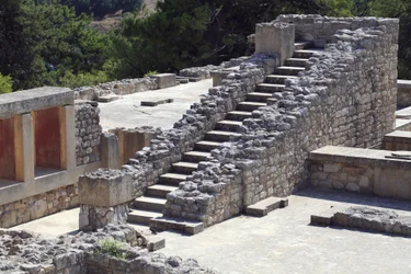Orientalisk del av kungen Minos palats i Knossos mellan drottningen megaron och centraldomstolen. Kreta. 1600-1450 f.Kr