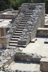 Orientalisk del av kungen Minos palats i Knossos mellan drottningen megaron och centraldomstolen. Kreta. 1600-1450 f.Kr