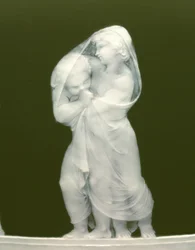 Detalj från ett par vaser, "Les alteres y les frileux", 1879