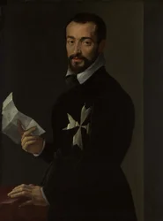 Porträtt av en riddare av Malta, troligen Fra Jacopo Salviati, 1566.