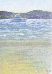 En lugn strandbåt