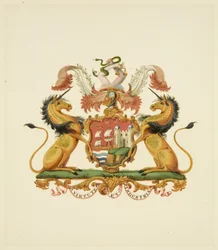 Arms of the City of Bristol, ca 1830 (penna och akvarellpapper)