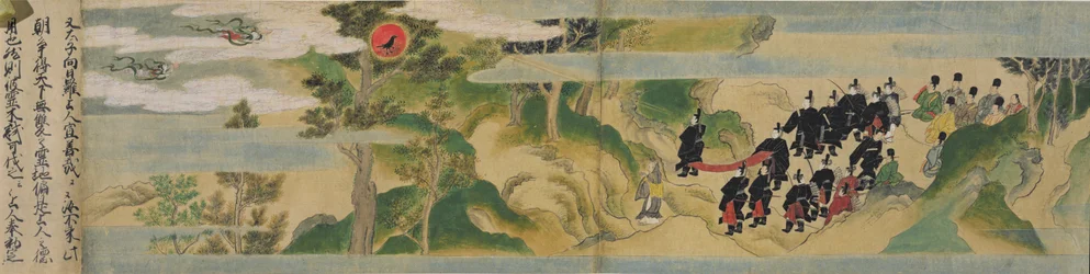 Historien om grundandet av Geppoji-templet, Muromachi-perioden, ca 1495 (bläck, färg och guld på papper)