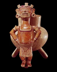 Stativvas med en bildfigur, från Miahuatlan, Oaxaca (keramik)