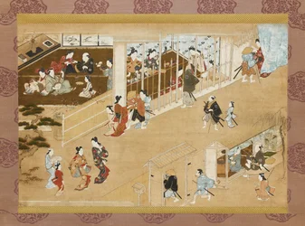 Yoshiwara nöjeskvarter, c1670-c1685
