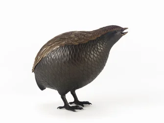 Rökelseask i form av en vaktel, en i ett par, Tokyo, Edo-period (keramik)