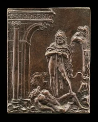 Hercules triumferande över Antaeus, sent 1400-tal - tidigt 1500-tal.