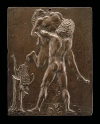Hercules och Antaeus, sent 1400-tal - tidigt 1500-tal.