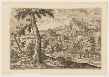 Landskap med figurer längs en flod Landskap efter Titian (serietitel)