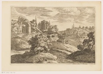 Landskap med ruiner och rådjur Landskap efter Titian (serietitel)