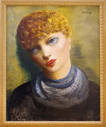 Porträtt av en ung kvinna. Målning av Moise Kisling (1891-1953), målare av polskt ursprung, olja på duk, ca 1950. Musee des Beaux Arts de Clermont Ferrand (Clermont-Ferrand).